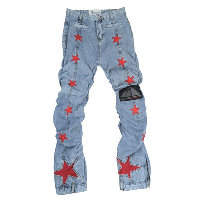 Embroidered red star Trousers