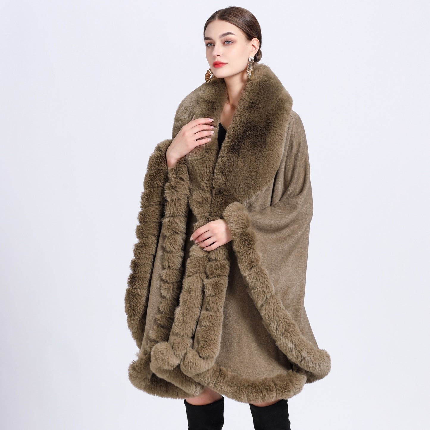 Fur Collar Cape