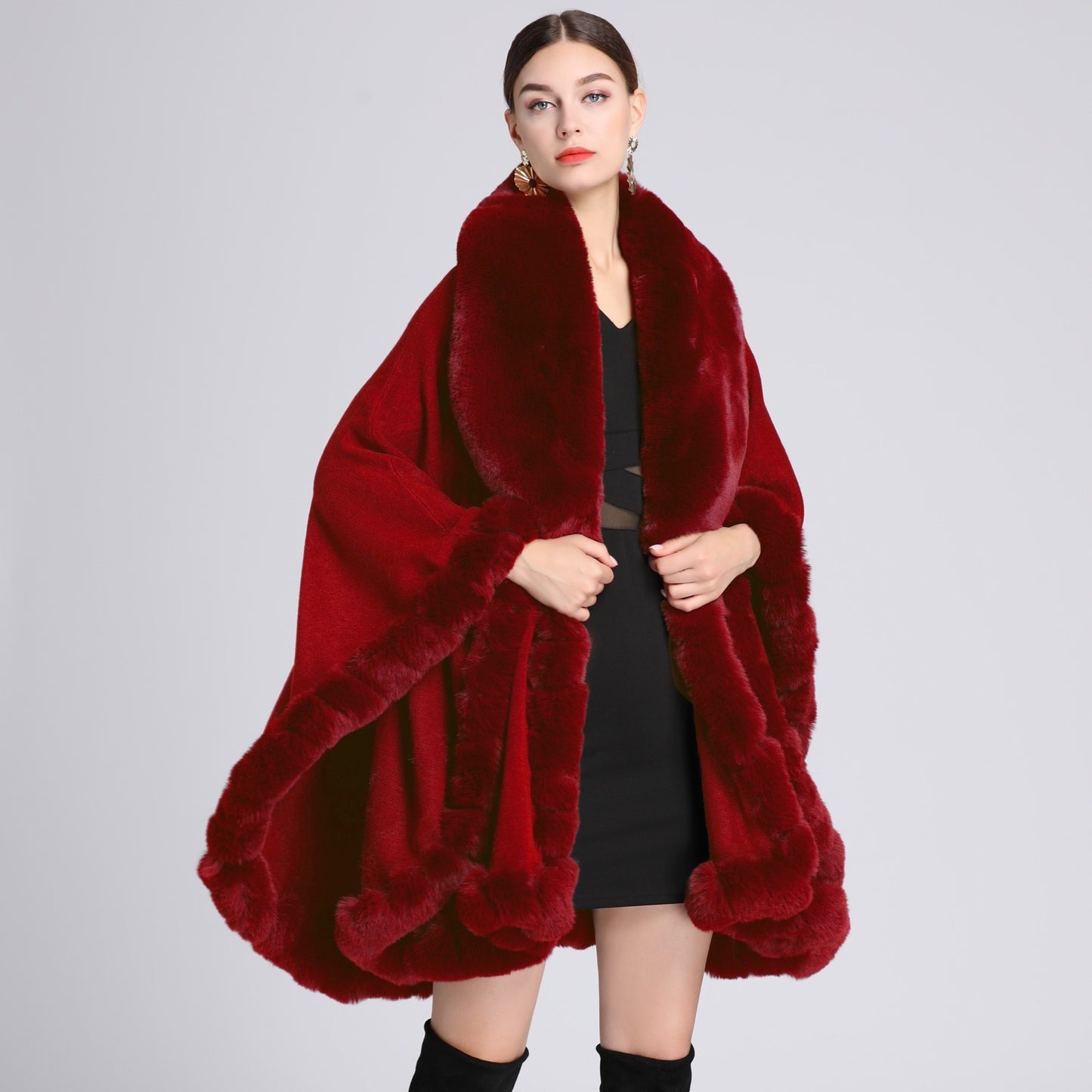 Fur Collar Cape