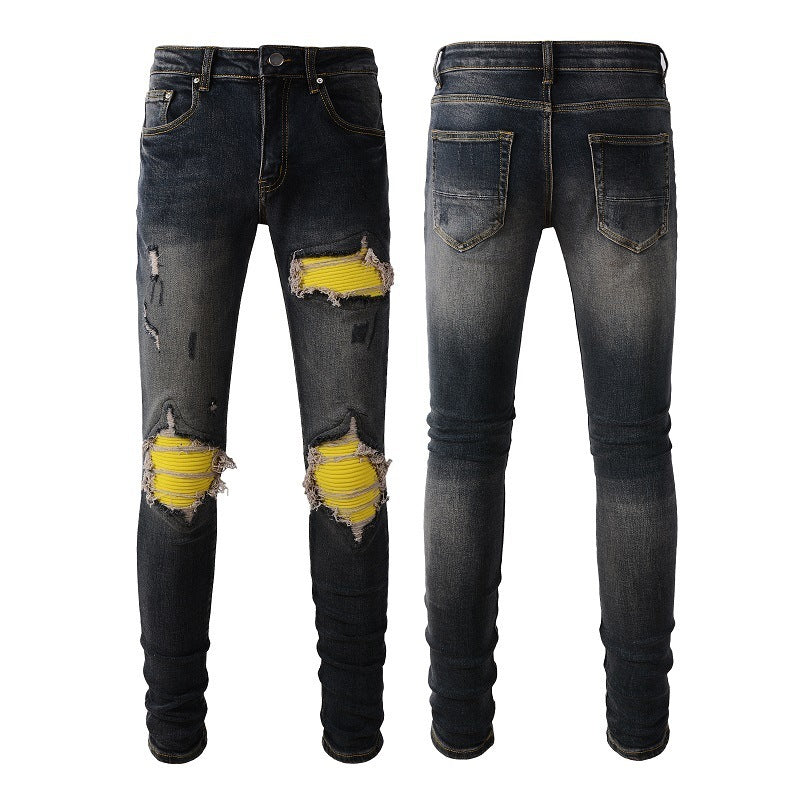 canary yellow denim jeans