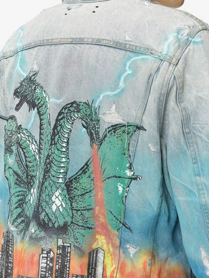 Spitfire three-headed dragon denim jacket