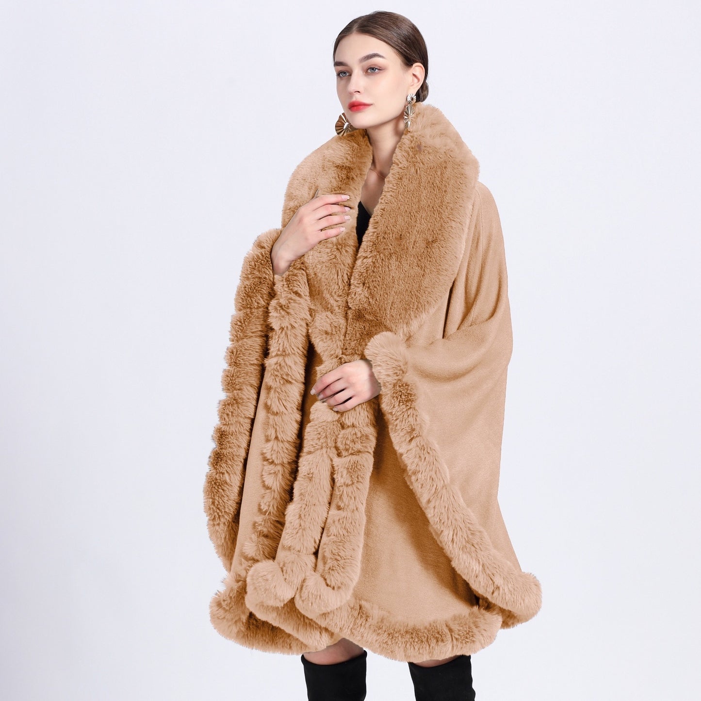 Fur Collar Cape