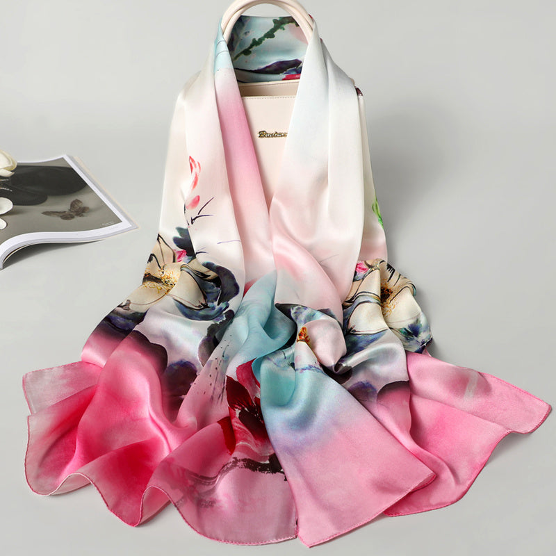 Spring Autumn And Winter All-match Thin Long Silk Scarf