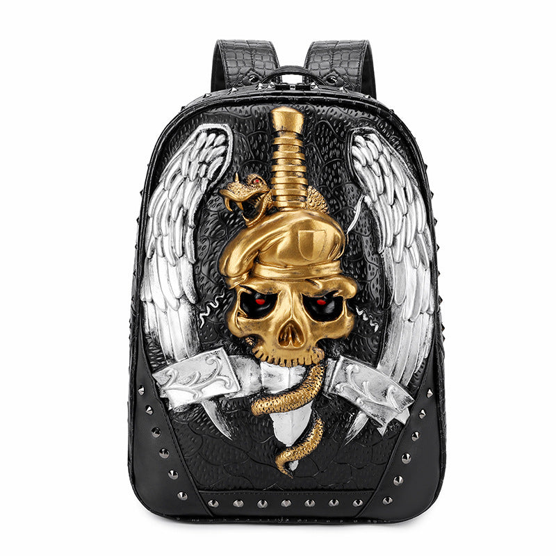 3D embossed skelly Backpack