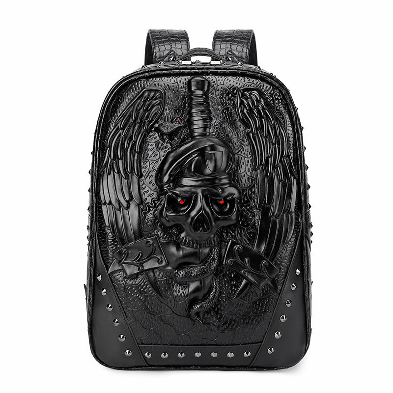 3D embossed skelly Backpack