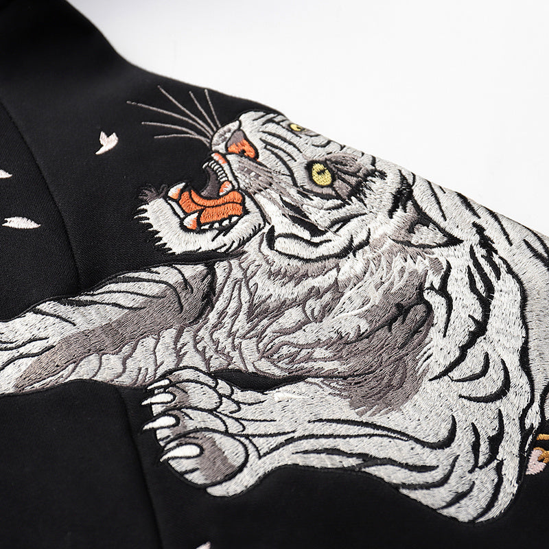 Embroidered Dragon Tiger Hoodie