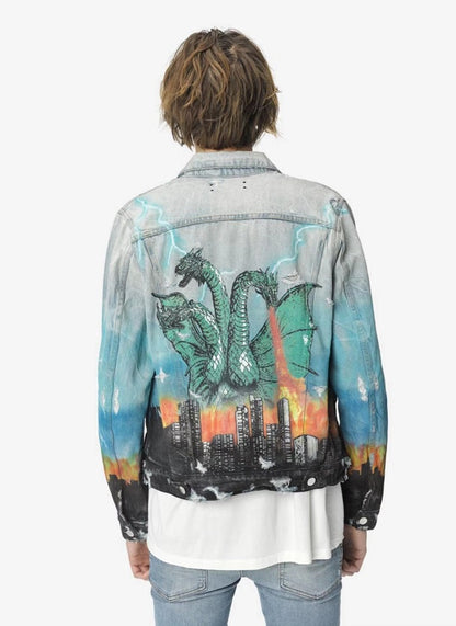 Spitfire three-headed dragon denim jacket