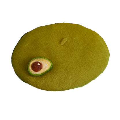 Avocado felt beret