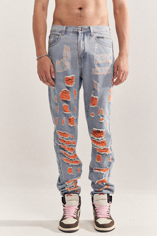 Destruction Beggar Style Jeans