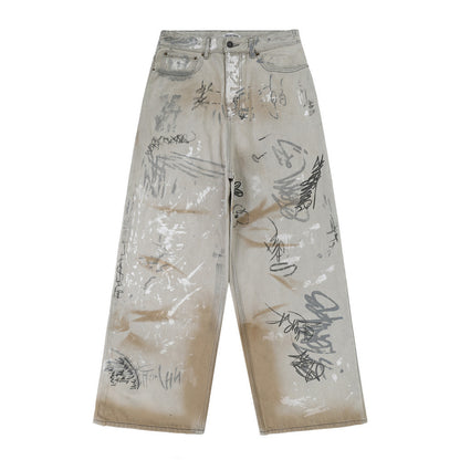 Hand Painted Graffiti Jeans