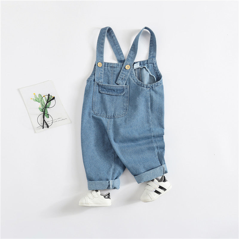 baby denim suspenders