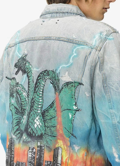 Spitfire three-headed dragon denim jacket