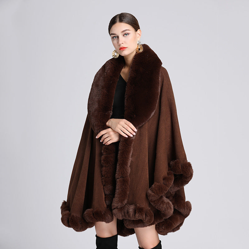 Fur Collar Cape