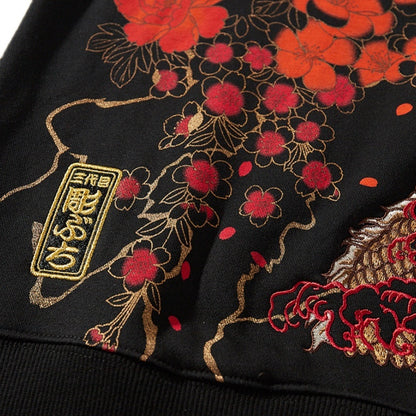 Embroidered Japanese dragon hoodie