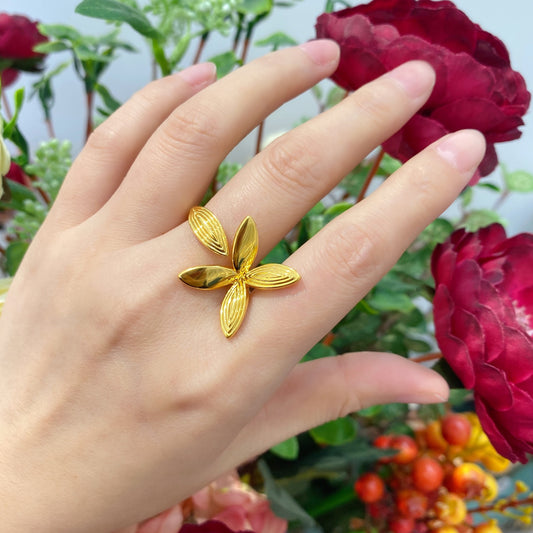 Gold Floral Butterfly