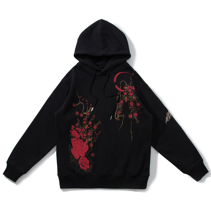 Embroidered Japanese dragon hoodie