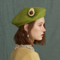 Avocado felt beret