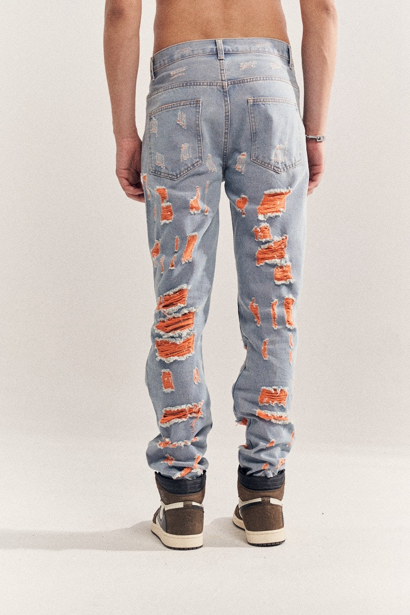 Destruction Beggar Style Jeans