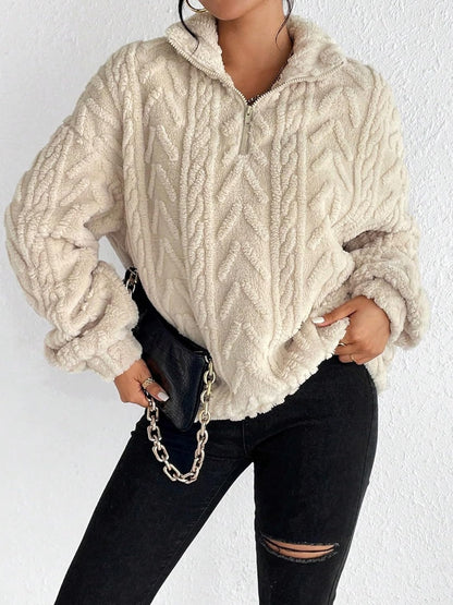 plush knit Long Sleeve Sweatshirt