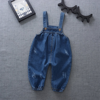 baby denim suspenders