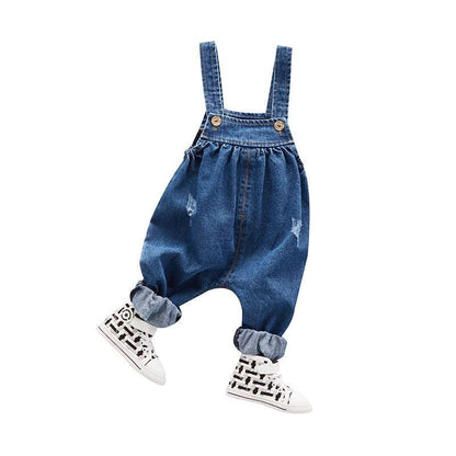 baby denim suspenders