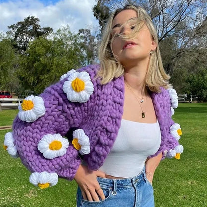 Daisy Crocheted Cardigan