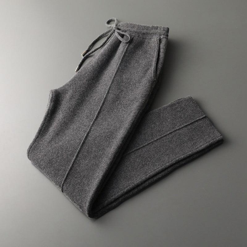 Thickened Casual Sports Outerwear Wool Straight-leg Pants