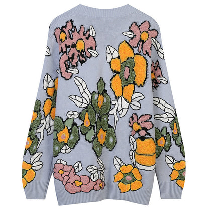 Knitted Floral Long Sleeve