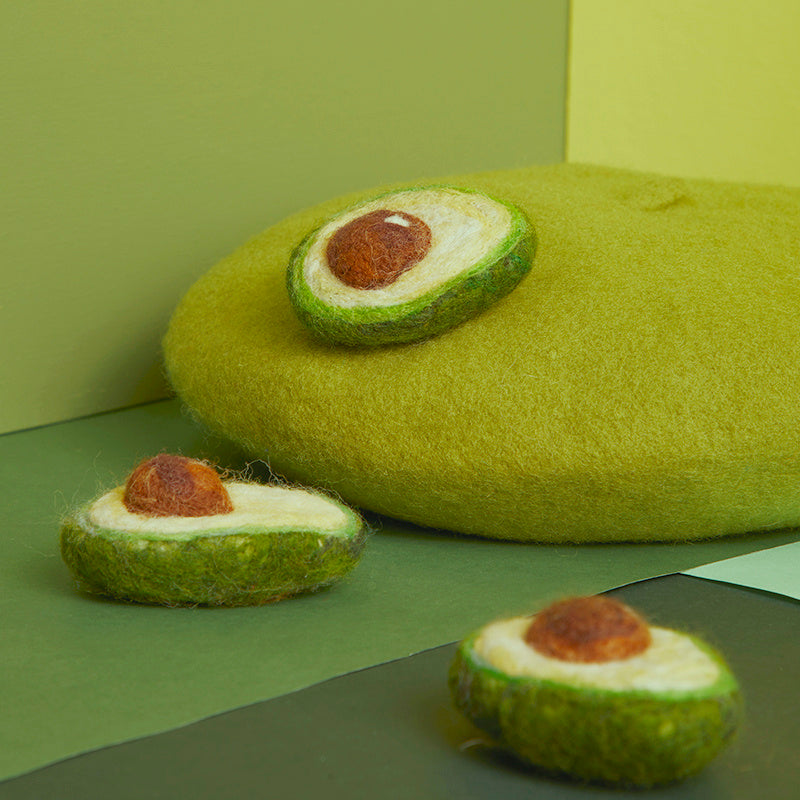 Avocado felt beret