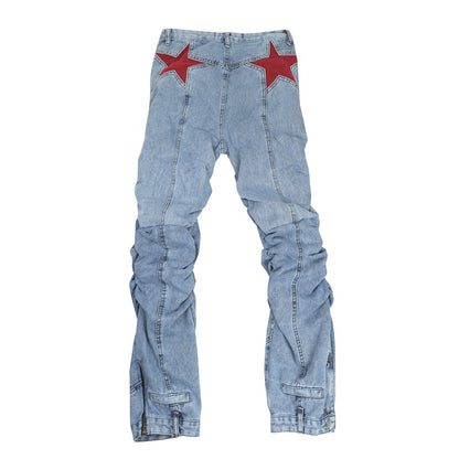 Embroidered red star Trousers