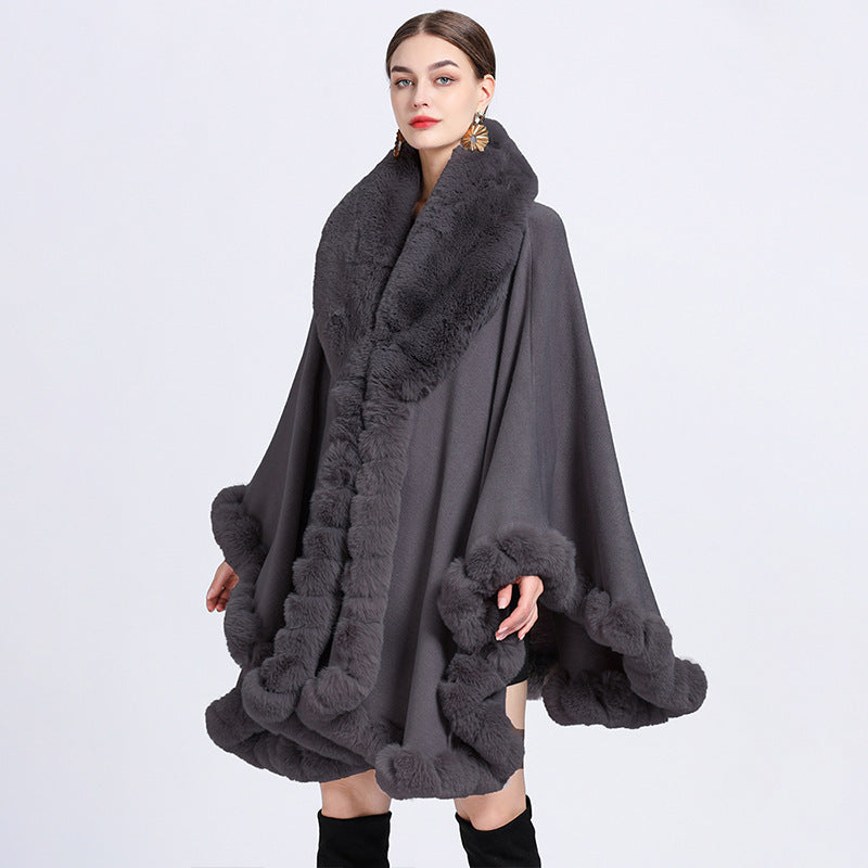 Fur Collar Cape