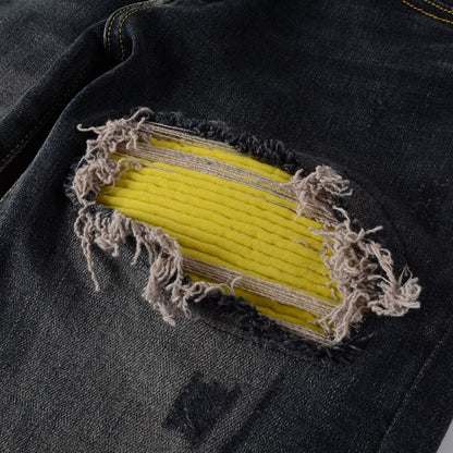 canary yellow denim jeans