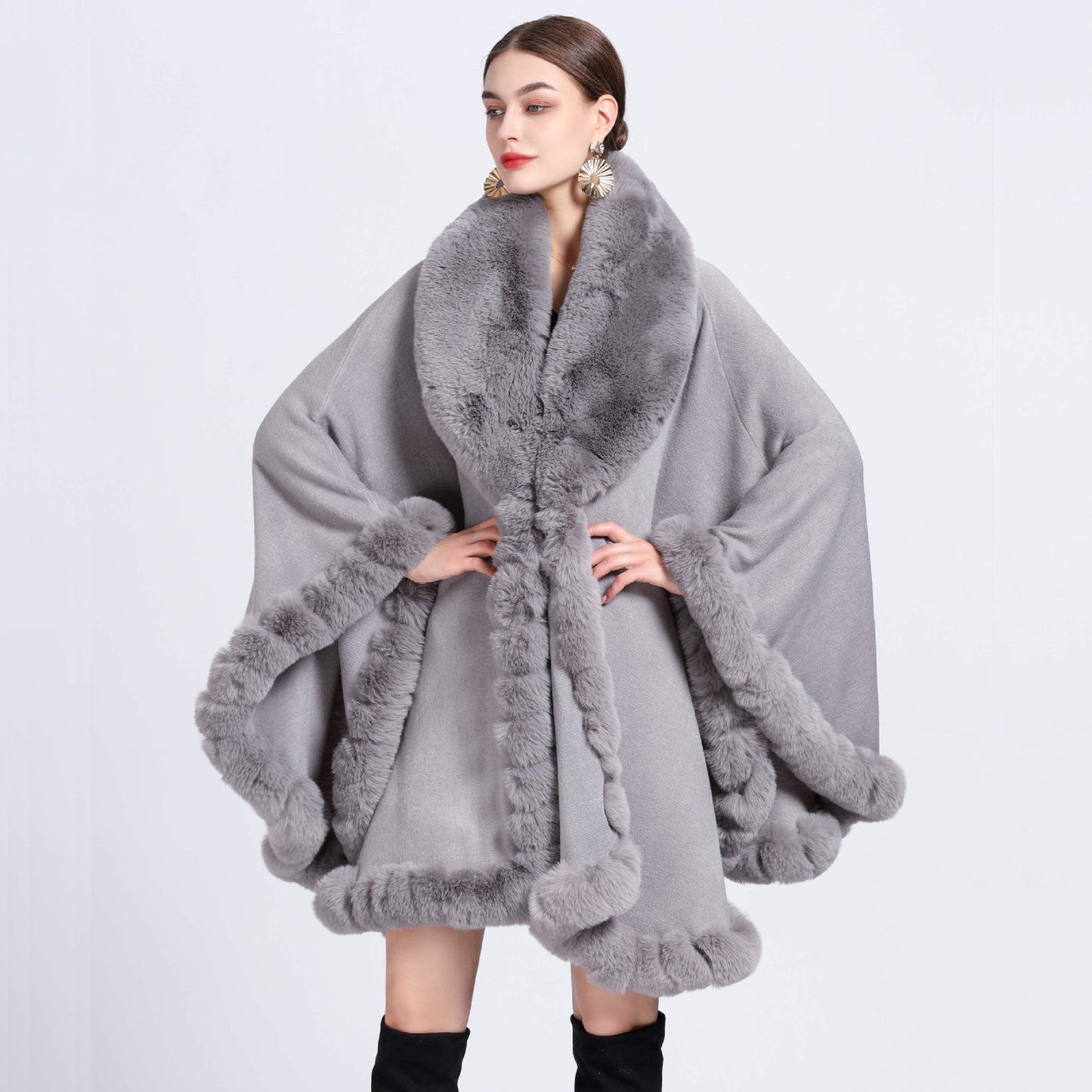 Fur Collar Cape