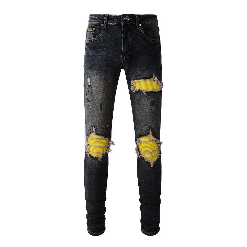 canary yellow denim jeans