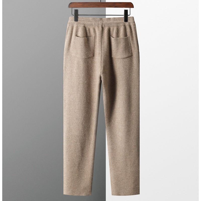 Thickened Casual Sports Outerwear Wool Straight-leg Pants