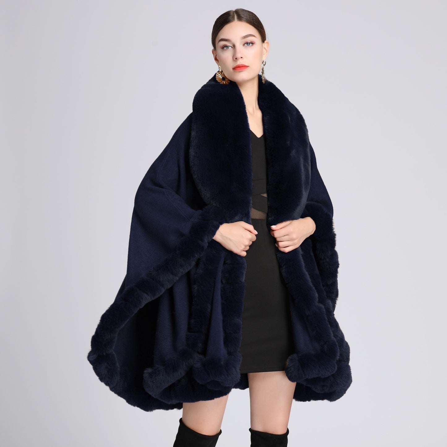 Fur Collar Cape