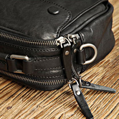 Leather Multi Compartment Shoulder Bag